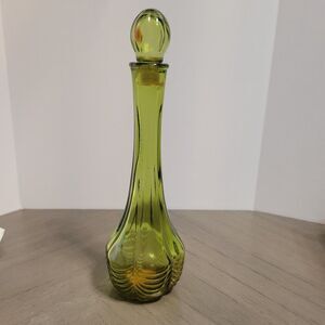 Vintage Green Glass Avon Honeysuckle Foaming Bath Oil Bottle - EMPTY